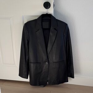 Genuine leather blazer